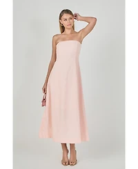 endless rose Women's Linen Strapless Dress