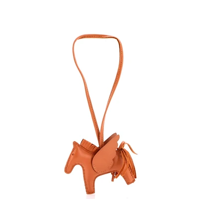 Pre-Owned Hermes Pm Monochrome Pegase Rodeo Bag Charm Leather