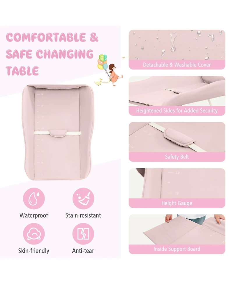 Gouun Infant Diaper Changing Table with Water Basin and Wheels