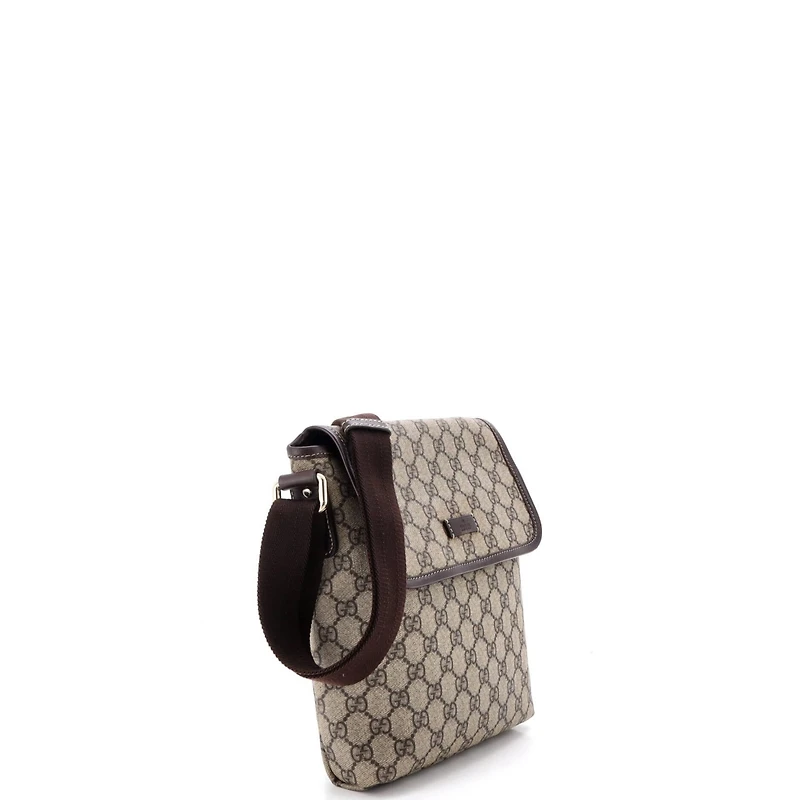 Pre-Owned Gucci Small Flap Messenger Gg Coated Canvas