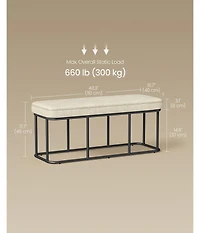Slickblue Industrial Entryway Bench with Steel Frame Storage Shelf