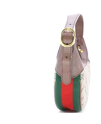 Pre-Owned Gucci Mini Ophidia Half Moon Bag Gg Coated Canvas