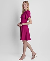 Dkny Women's Tulip Sleeve Fit and Flare Dress
