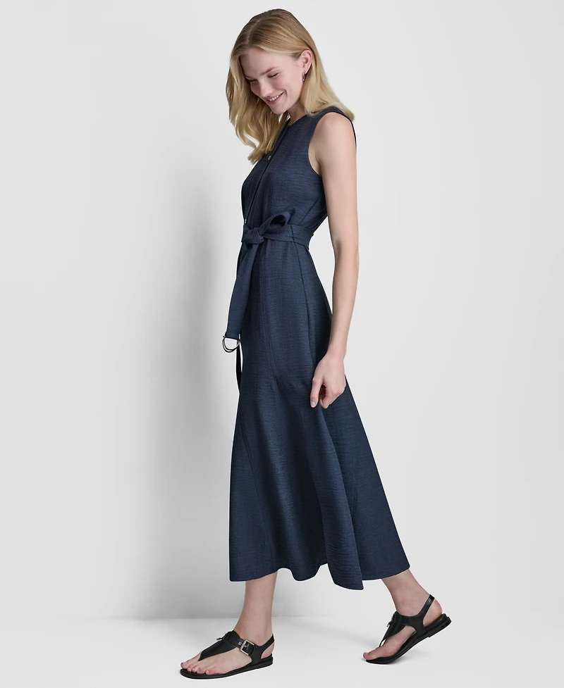 Dkny Women's Sleeveless Belted Midi Dress