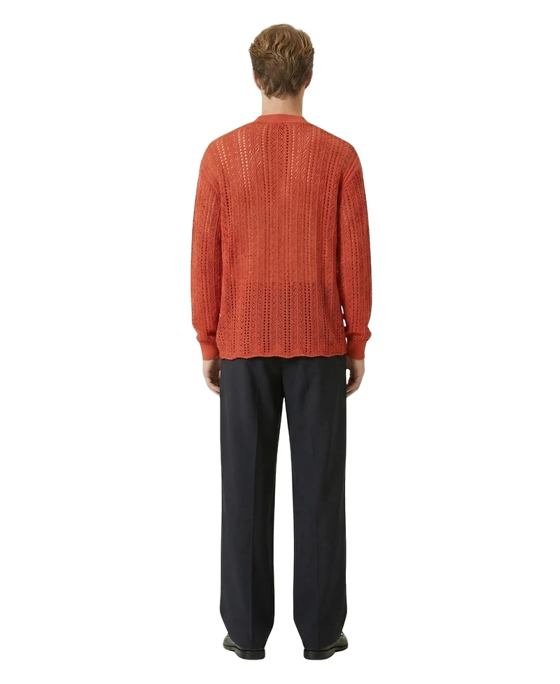 Modenaire Men's Open-Knit Button-Front Textured Cardigan