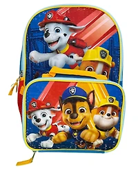 Paw Patrol 16" Shoulder Backpack for School with Rectangular Lunch Bag, for Boys