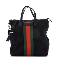Pre-Owned Gucci Medium Web Zip Tote Techno Canvas