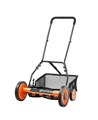 Mecale 18inch Push Reel Lawn Mower, 5-Blade Manual Mower, Adjustable Cutting Height, Includes Grass Catcher Bag