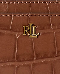 Lauren Ralph Embossed Leather L-Zip Card Case Wallet