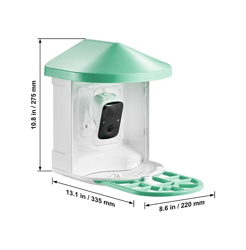 Sugift Smart Bird Feeder with 2K Camera Ai Identifies 10000 Bird Species