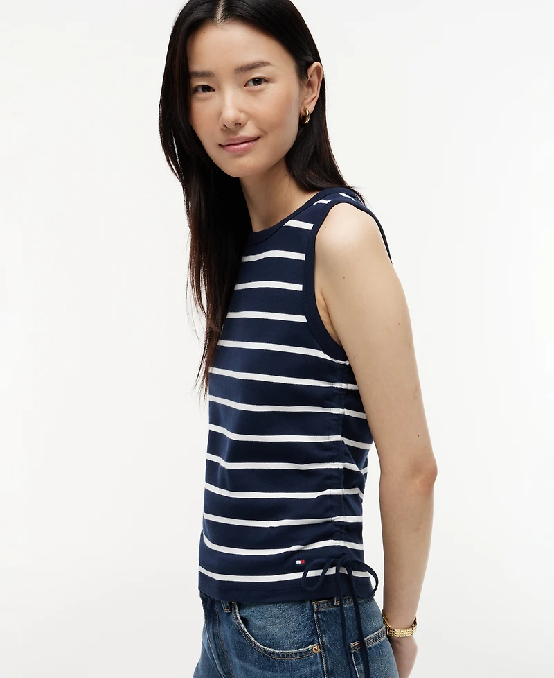 Tommy Hilfiger Women's Tie-Detail Sleeveless Cotton Top