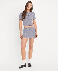 Good American Women's Viscose-Blend Sweater Mini Skort