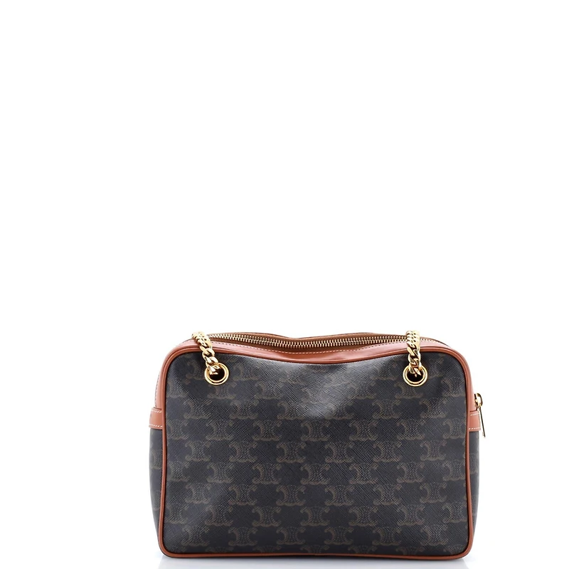 Pre-Owned Celine Small Patapans Bag Triomphe Coated Canvas