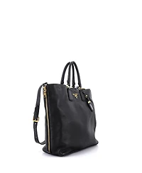 Pre-Owned Prada Side Zip Convertible Tote Vitello Daino