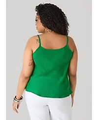 Ashley Stewart Women's Cowl Neck Crepe Cami