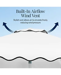 Best Choice Products 7.5feet Patio Market Umbrella with Wavy Trim, Fade-Resistant, Crank and Tilt, Wind Vent
