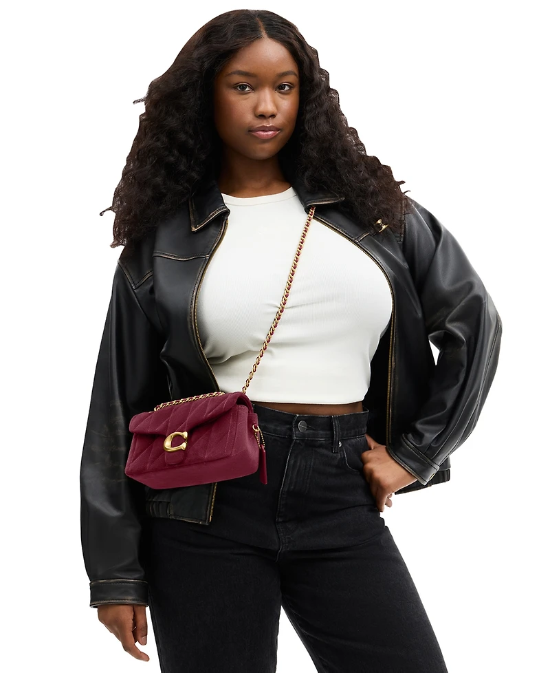 Coach Quilted Tabby Small Suede Shoulder Bag 20