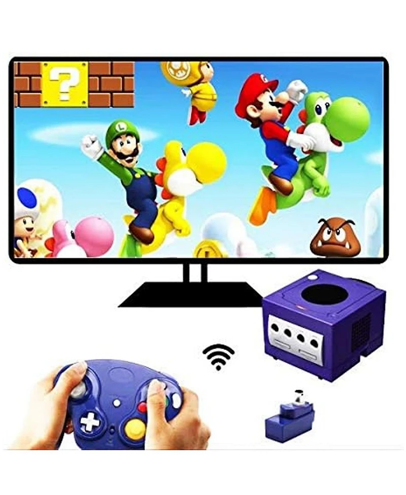 ECHTPeak Wireless Game Cube Controller, 2.4G Wireless Classic Gamepad with Receiver Adapter for Wii Game Cube Ngc Gc