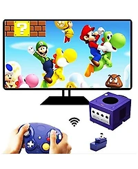 ECHTPeak Wireless Game Cube Controller, 2.4G Wireless Classic Gamepad with Receiver Adapter for Wii Game Cube Ngc Gc