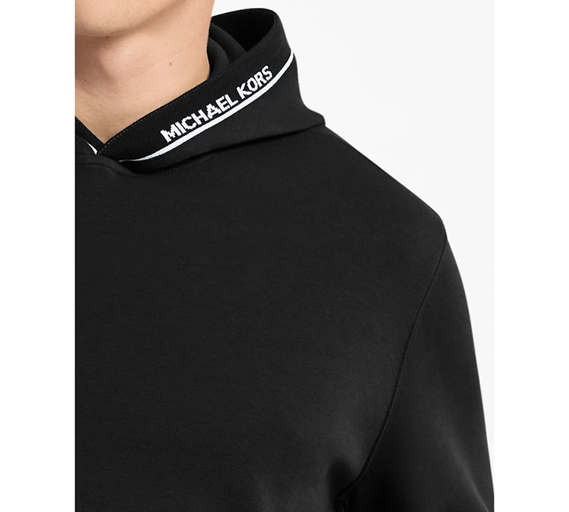 Michael Kors Men's Ribbed Logo Pull-On Hoodie