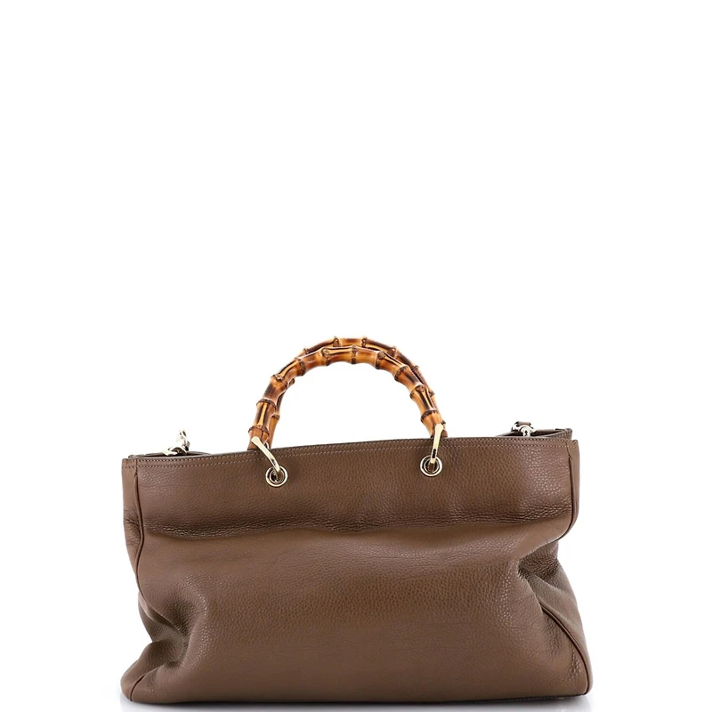 Pre-Owned Gucci Large Bamboo Shopper Tote Leather