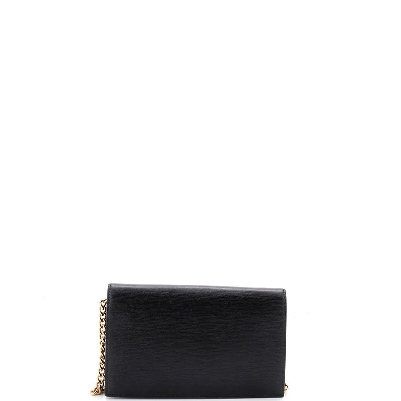 Pre-Owned Gucci Interlocking Wallet on Chain Leather