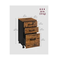 Slickblue Rolling 3 Drawer File Cabinet with Wheels for Office Organization