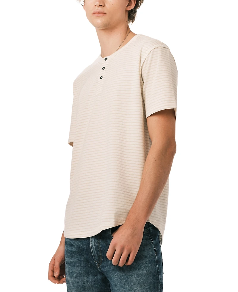 Buffalo David Bitton Men's Striped Short-Sleeve Henley T-Shirt