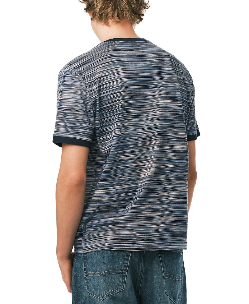 Buffalo David Bitton Men's Horizontal Stripe Pattern T-Shirt