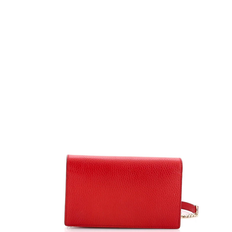 Pre-Owned Gucci Interlocking Wallet on Chain Leather