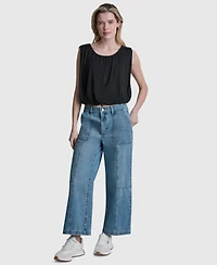 Dkny Jeans High-Rise Ankle Wide-Leg Cotton