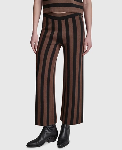 Dkny Jeans Women's Pull-On Striped Ankle Length Pants
