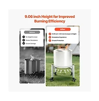 Sugift Adjustable Fire Pit Stand 15-27 in Stainless Steel Base for Smokeless Pits