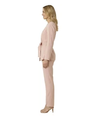 Modenaire Women's Wrap Waist-Tie Tailored Blazer