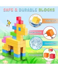 Gnuadz 100pcs Magnetic Blocks Stem Educational Building Toys Kids 3-8