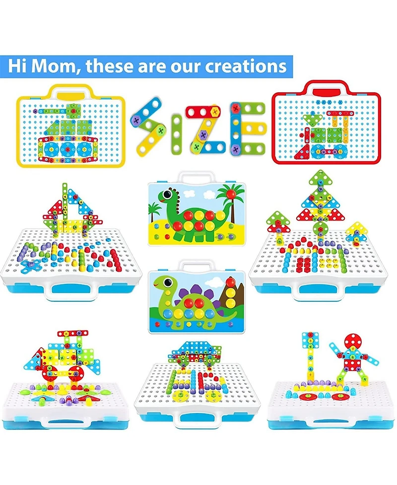 Gnuadz 244 Pieces Educational Building Blocks Electric Diy Construction Kit Ages 4-10