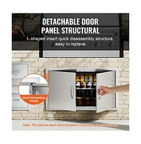 Sugift Bbq Access Door 36x21 in Double Outdoor Kitchen Door Stainless Steel Flush Mount