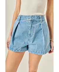 English Factory Women's High Waisted Denim Shorts