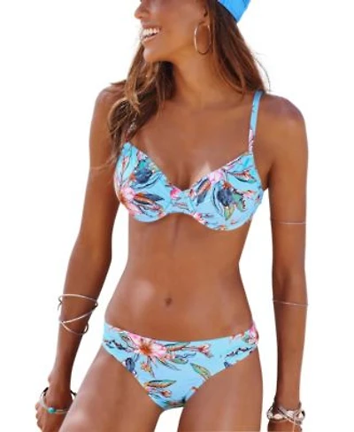 Hibiscus Print Underwire Bikini Top Bottom