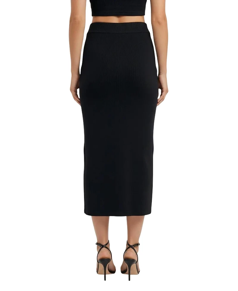 Modenaire Women's High-Rise Knit Midi Skirt