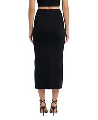 Modenaire Women's High-Rise Knit Midi Skirt
