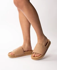 Journee Collection Women's Sheena Single Band Slip-On Wedge Sandals