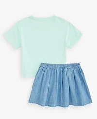 Epic Threads Toddler Girls' 12M-5T Necklace T-Shirt and Bubble Skirt, 2-Piece Set