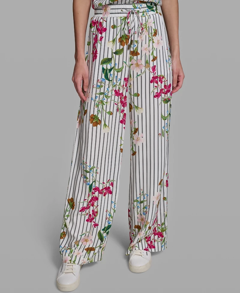 Karl Lagerfeld Paris Women's Soft Mid-Rise Pull-On Pants