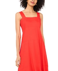 Vince Camuto Women's Challis Square-Neck Smocked-Back Sleeveless Maxi Dress