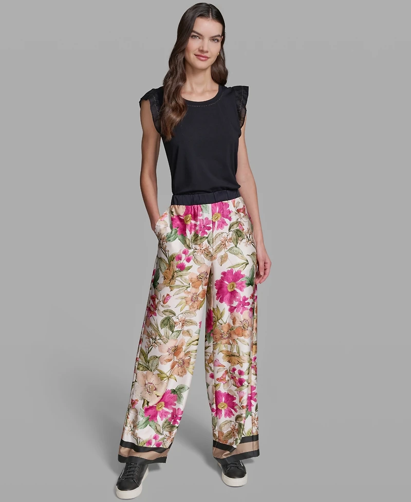 Karl Lagerfeld Paris Petite Floral Printed Pants
