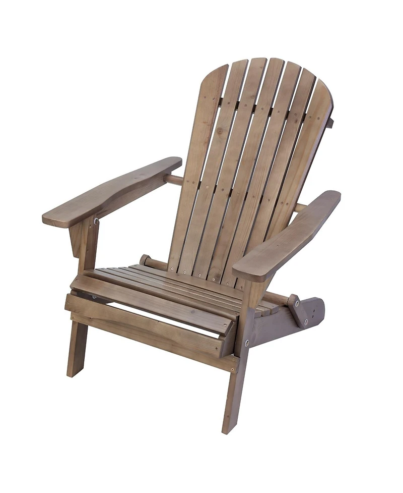 Jiallo Grand Collection Assembled Foldable Large Adirondack Chair Pine Wood, Red