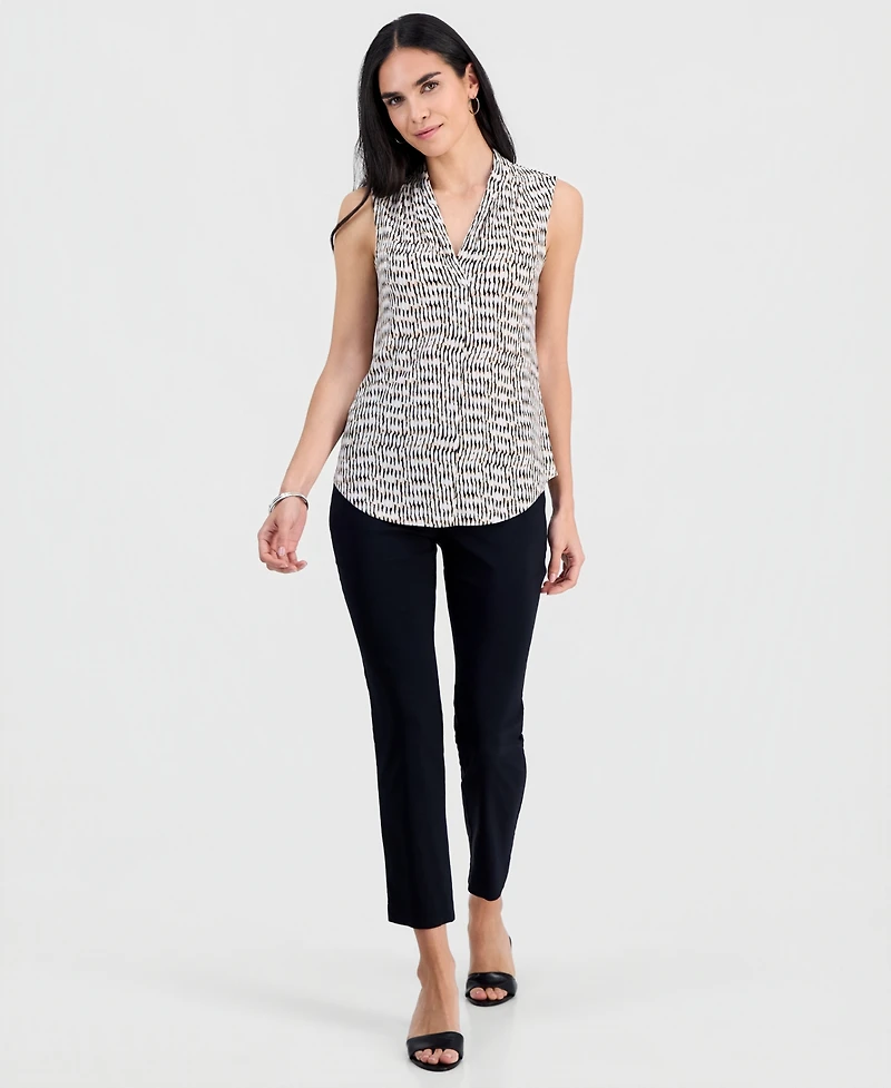 Jm Collection Petite Ity Sleeveless V-Neck Top, Macy's Exclusive