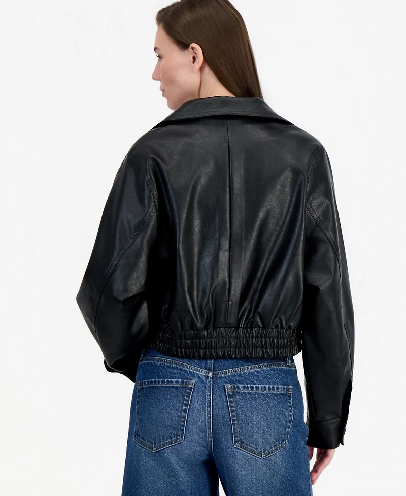 Jou Women's Cropped Faux-Leather Jacket