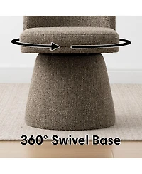 Maison Boucle 360degree(s) Swivel Upholstered Dining Chairs Set of 2, Modern Side